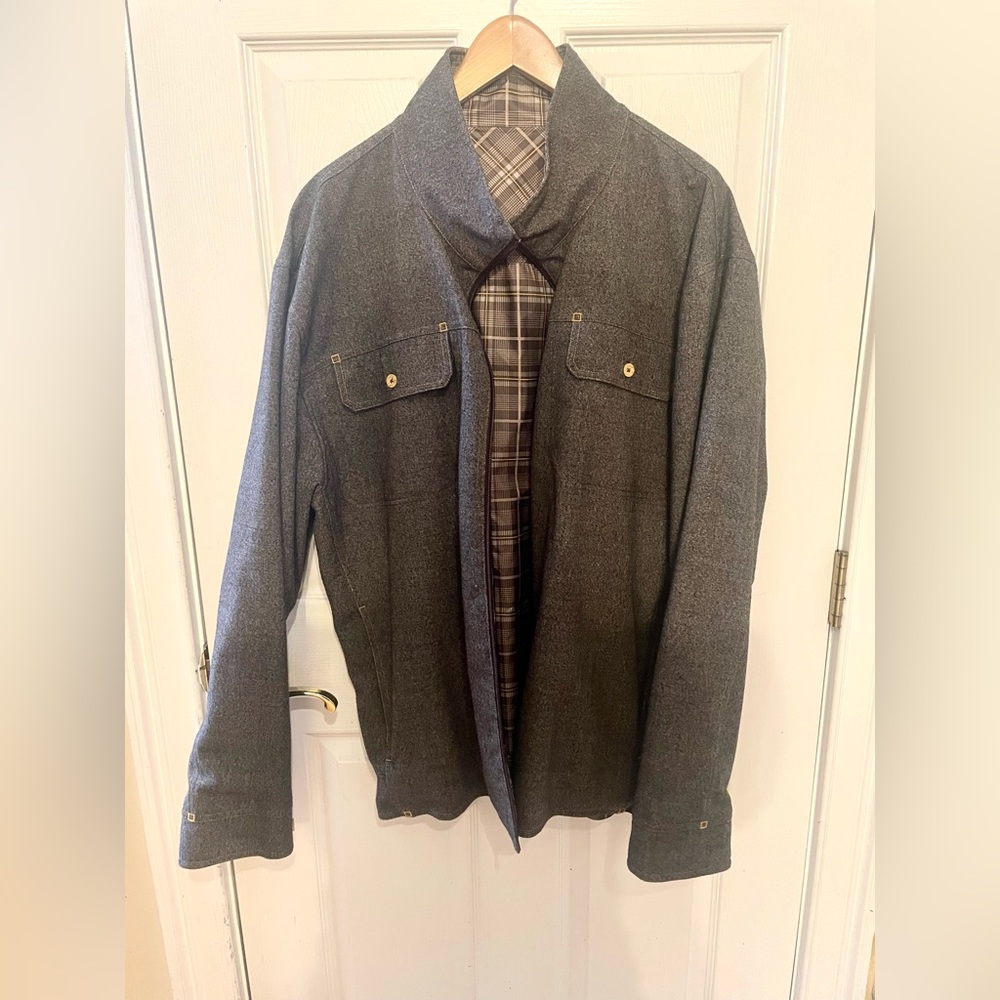 Full Zip, Reversible Men’s Lined Golf Jacket, Xxl Gre… Gem